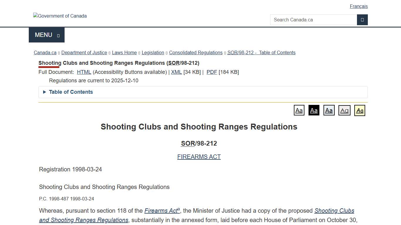 Shooting Clubs and Shooting Ranges Regulations